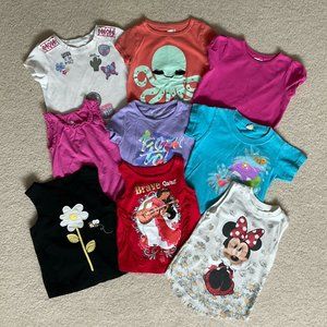 Lot of 9 Toddler Girls Tops - Size 3T